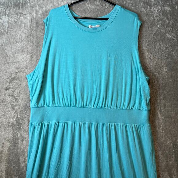 Athleta Santorini Cinch‎ Dress Sz 2X Athleisure Athletic Gulf Green Blue - Picture 2 of 8